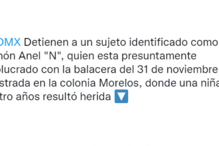 Cae involucrado en Balacera en la CDMX