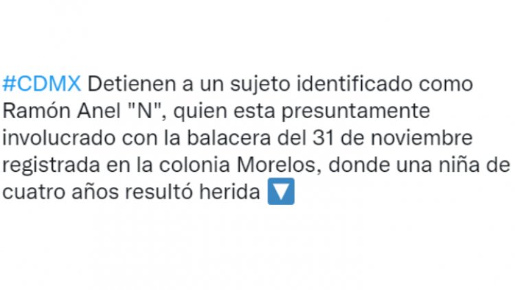 Cae involucrado en Balacera en la CDMX