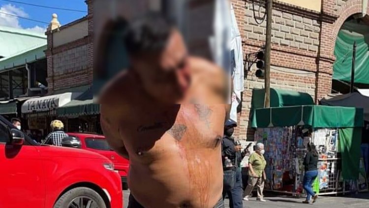 Comerciantes capturan a ladrón en Oaxaca