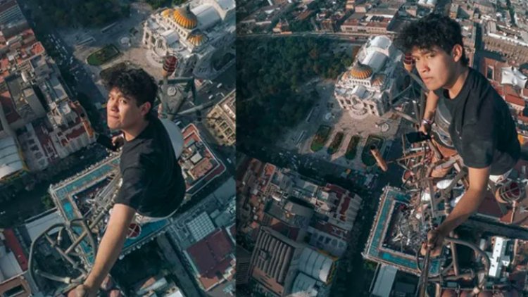 Youtuber llega a la punta de la Torre Latinoamericana