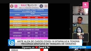 Ante alza de casos COVID-19, Ixtapaluca tendrá recarga gratuita de tanques de oxígeno
