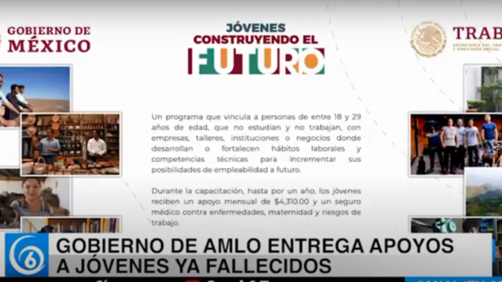 Gobierno de AMLO entrega apoyos a jóvenes ya fallecidos