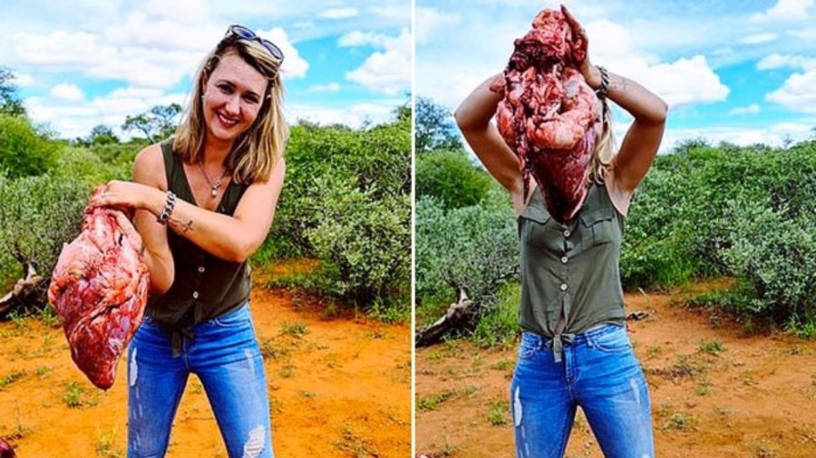 Mujer mata jirafa y expone su corazón en redes