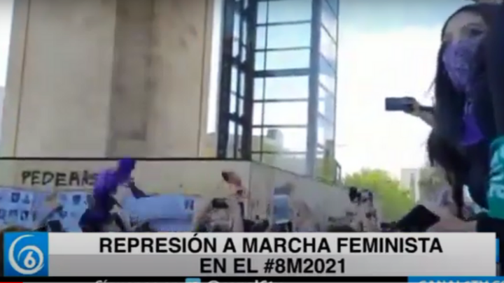 Represión a marcha feminista en el 8M2021