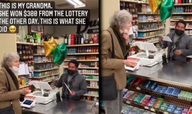 Abuelita gana la lotería y comparte premio
