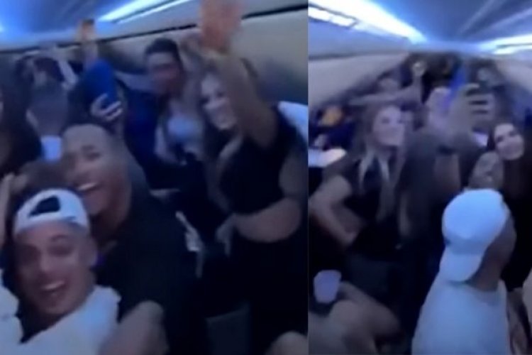 Influencers canadienses realizan fiesta en vuelo