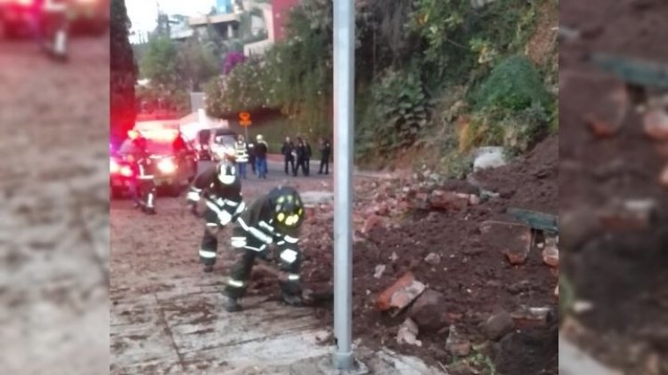 Fuga de agua causa deslave en la Miguel Hidalgo