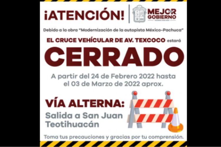 Cierran cruce vehicular en Av. Texcoco