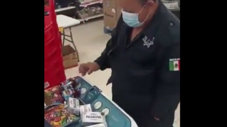 Captan a policía de Tabasco robando en supermercado