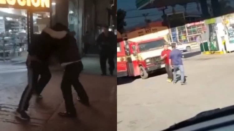 Así se enfrentaron dos taxistas en Tijuana