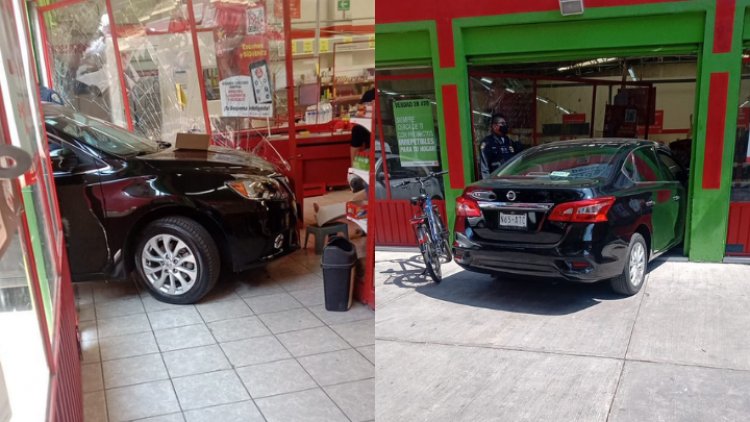 Conductor se estampa en tienda 3B de Iztapalapa