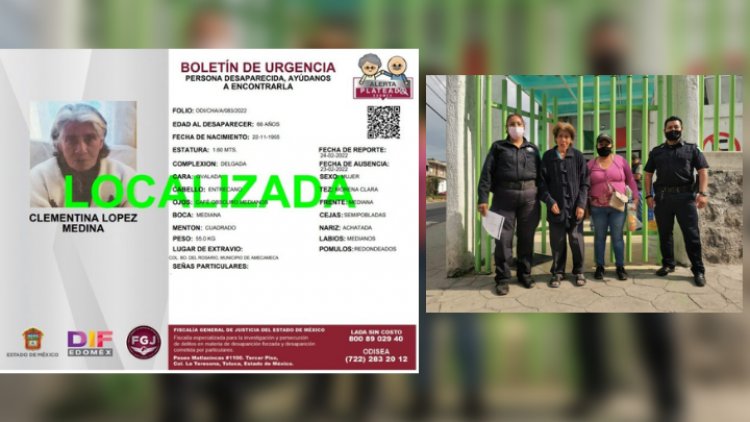 Encuentran en Atlautla a abuelita extraviada