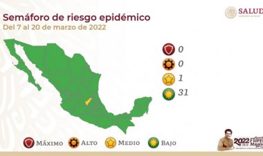 Semáforo COVID-19: 31 estados en verde