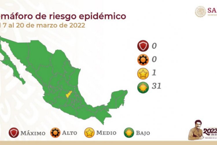 Semáforo COVID-19: 31 estados en verde