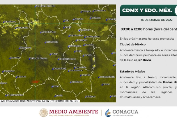 Prevén chubascos para el Valle de México