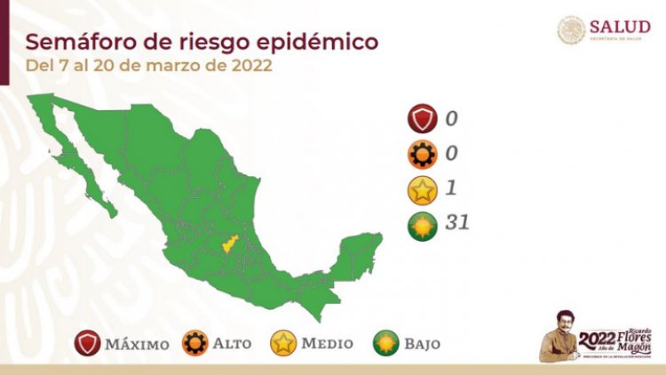 Semáforo COVID-19: 31 estados en verde