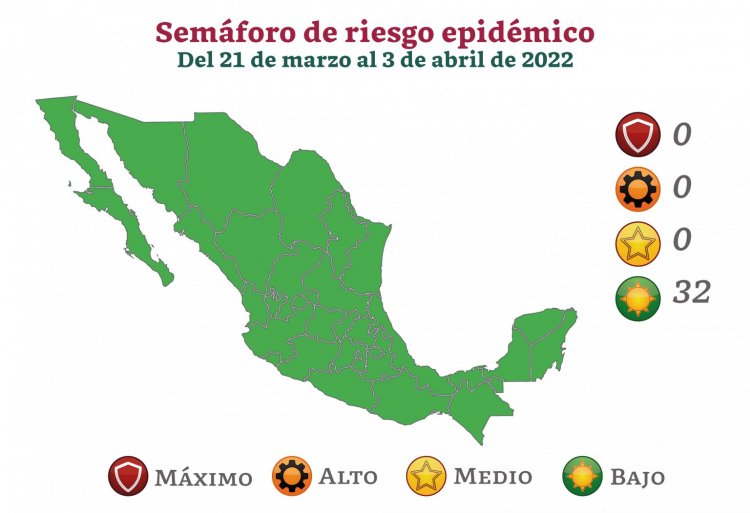 Semáforo COVID-19: Todo México en verde
