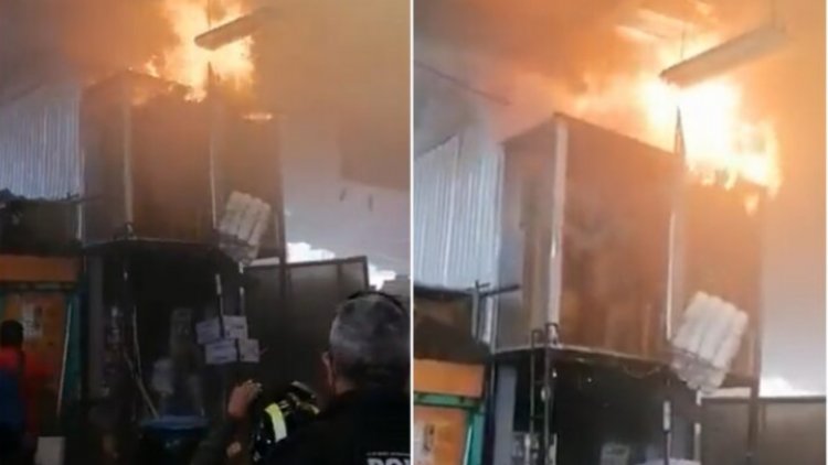 Controlan incendio en central de abasto de Iztapalapa