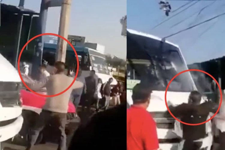 Se desata riña entre choferes del transporte público en Tacubaya