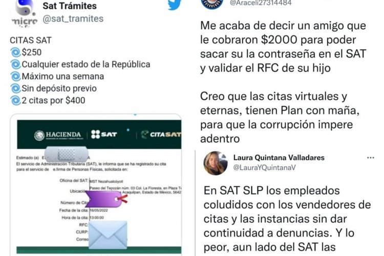 Usuarios en redes denuncian la venta de las citas en el SAT