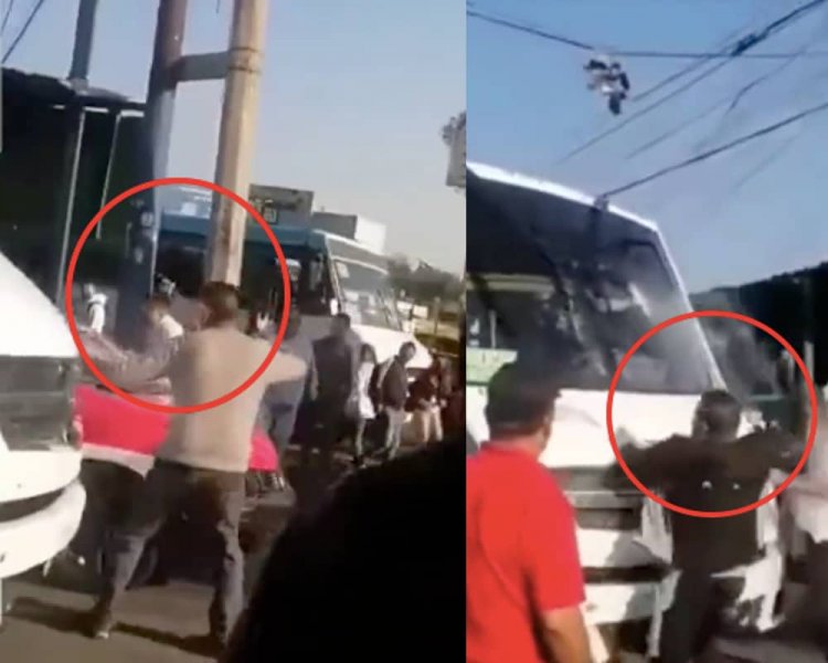 Se desata riña entre choferes del transporte público en Tacubaya