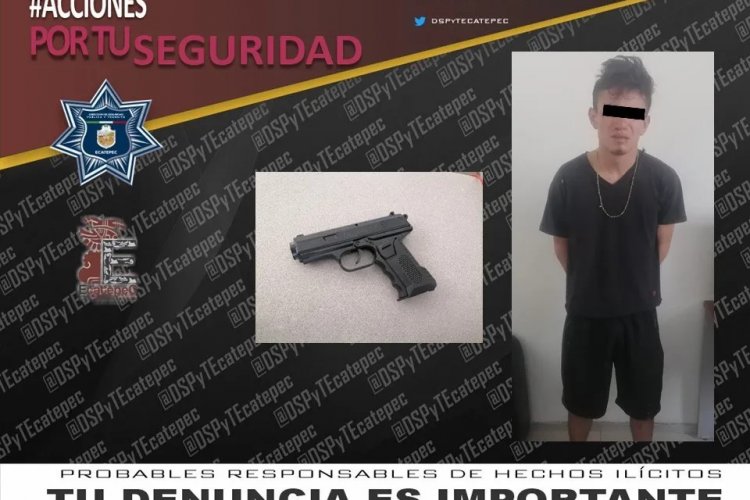 Policía de Ecatepec detiene a asaltante por delito de robo con violencia.