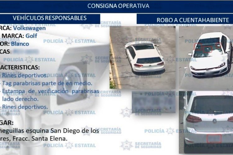 Autoridades localizan vehículo presuntamente utilizado para el robo a cuentahabiente y negocios en San Mateo Atenco