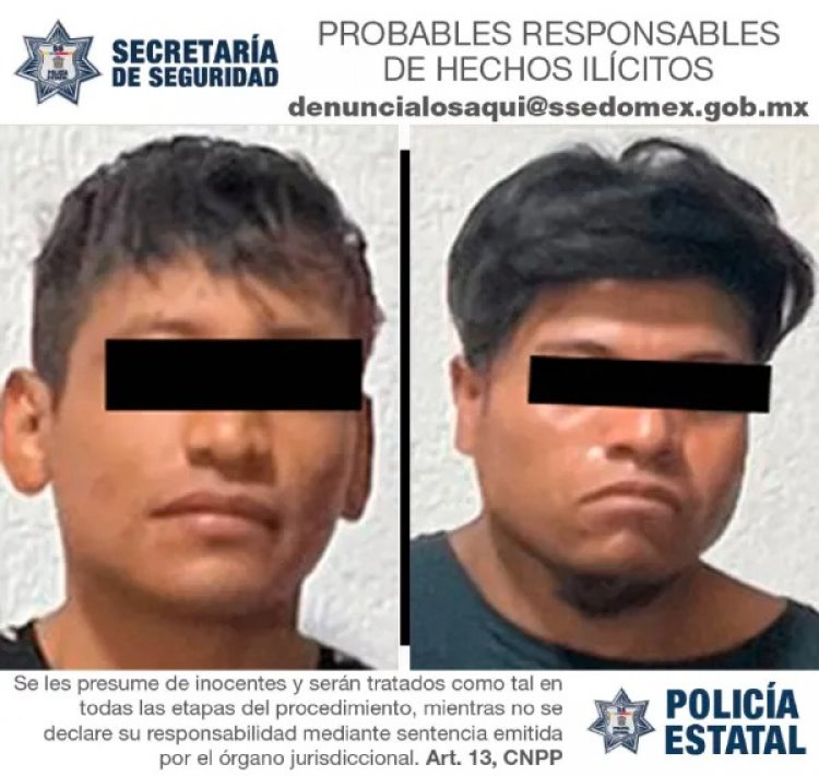 Detienen a dos en Chicoloapan por su posible participación en los delitos de robo y secuestro.