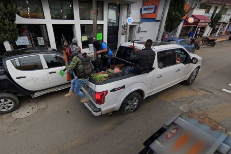 Google Maps capta a sujetos armados en Texcaltitlán