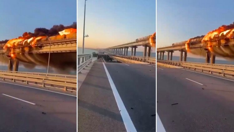 Explosión de puente en Crimea, un 'regalo' para Vladimir Putin