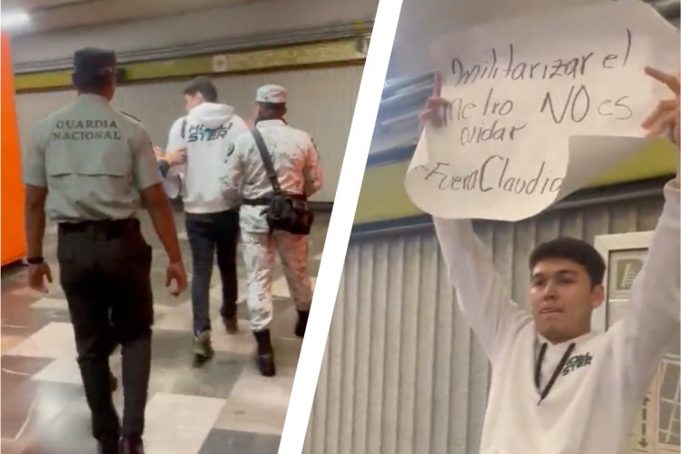 Cesan a elementos de la Guardia Nacional que detuvieron a joven en el Metro