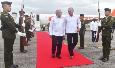 AMLO recibe al presidente de Cuba, Miguel Díaz-Canel en Campeche