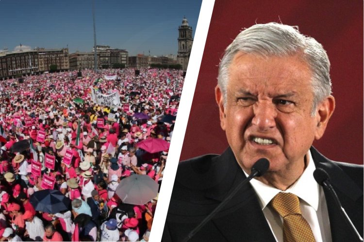 No defienden la democracia, defienden el narcoestado: AMLO sobre marcha por el INE