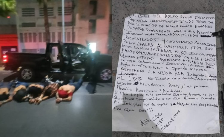 Cártel del Golfo entrega a presuntos culpables por el secuestro de norteamericanos en Tamaulipas