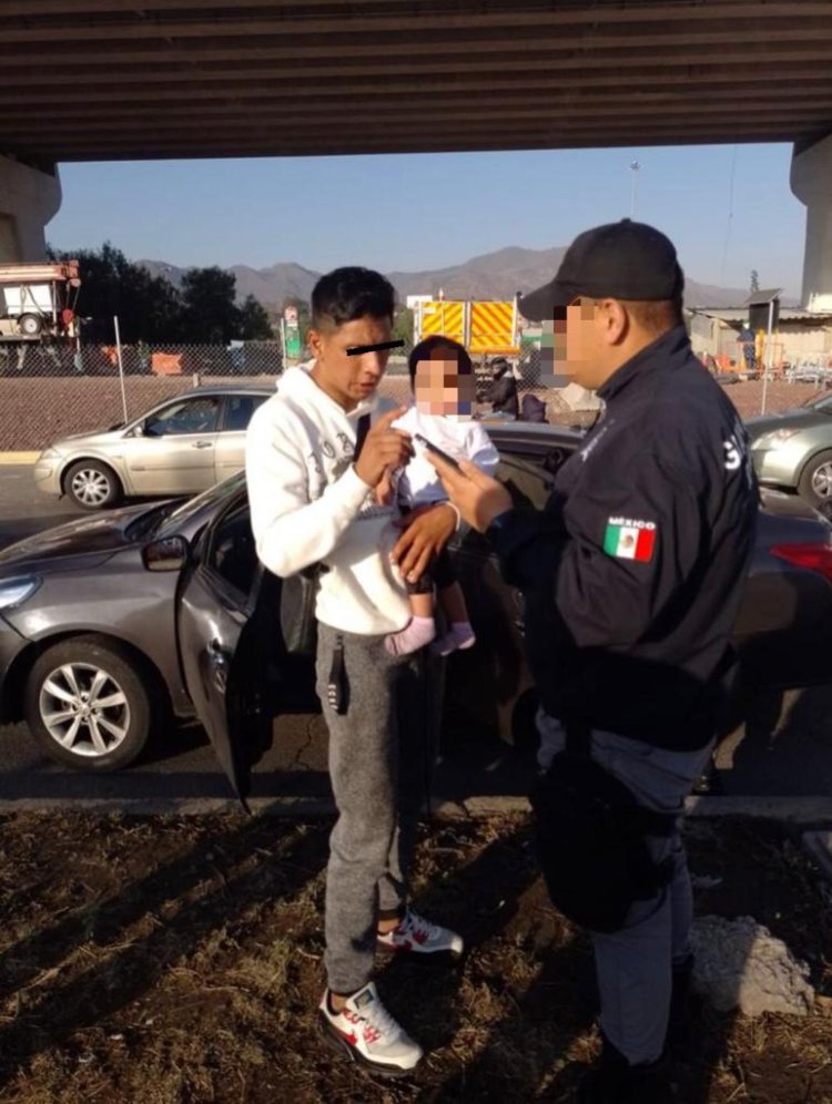 Guardia Civil de Tecámac recuperan a menor; papá iba en estado de ebriedad