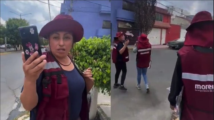 Confrontan a promotores de Morena por hacer proselitismo electoral ilegal en el Edomex