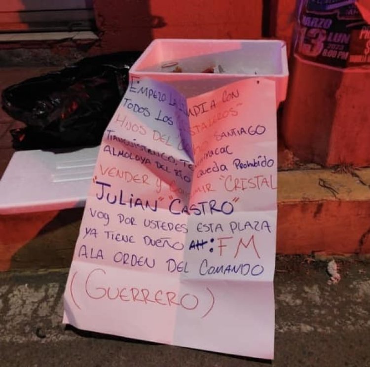 Macabro hallazgo en Almoloya del Río; encuentran cabeza humana con mensaje intimidatorio de un cártel