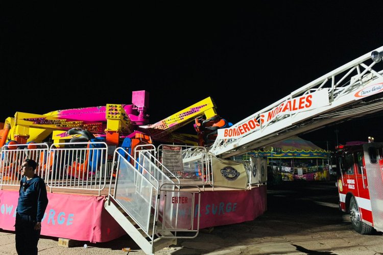 Colapsa juego mecánico durante feria en Nogales, Sonora