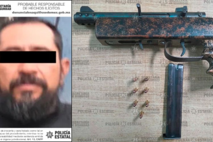 Detienen a hombre por amenazar con arma de fuego a su pareja en el Edomex