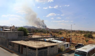 Se quema el relleno intermunicipal en Guadalupe, Zacatecas.