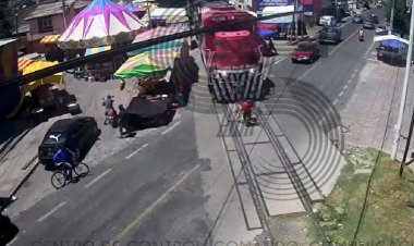 Tren embiste a ciclista y vive para contarlo, Tlaxcala