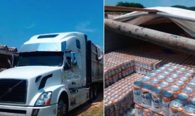 Encuentran Tráiler con cerveza pirata en Oaxaca