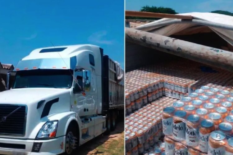 Encuentran Tráiler con cerveza pirata en Oaxaca