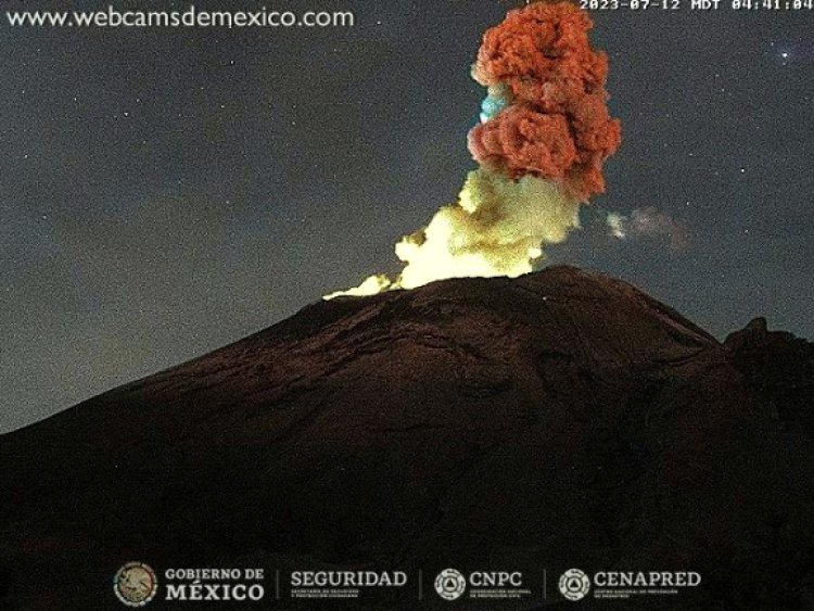 Volcán Popocatépetl registra explosión durante esta madrugada