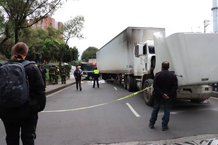 Adulto mayor muere atropellado por tráiler en la alcaldía Álvaro Obregón, CDMX