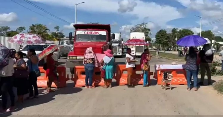 Maquinaria de Tren Maya destruye el camino de acceso de la colonia Fraternidad Antorchista de Chetumal