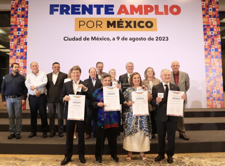 Frente Amplio por México presenta a los cuatro aspirantes que avanzan por la candidatura presidencial