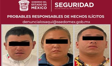 Detienen a tres presuntos extorsionadores de transportistas en Naucalpan, Edomex