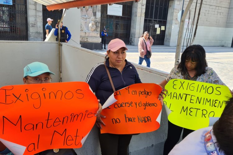 Con protesta en metro Balderas exigen la reapertura de la Línea 1 del STC Metro