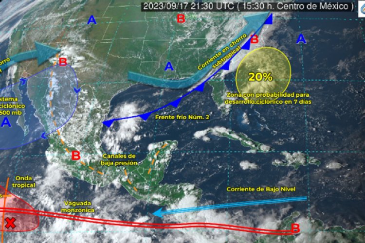 Frente frío 2 provocará fuertes lluvias y tormentas eléctricas